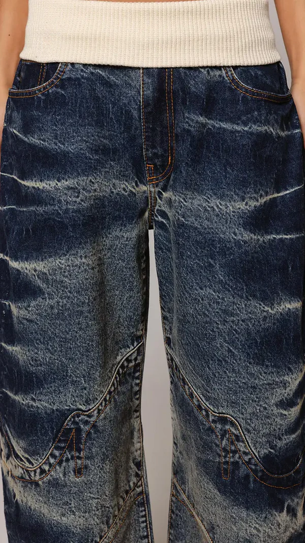 Drift Denim Fold-Over Jeans