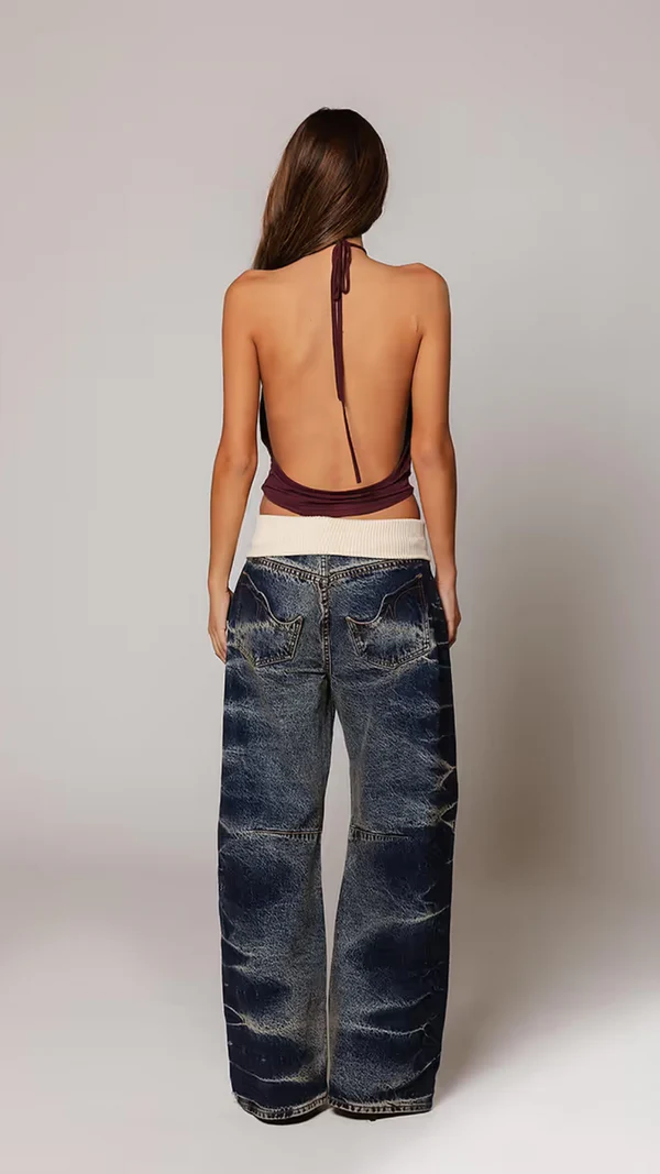 Drift Denim Fold-Over Jeans